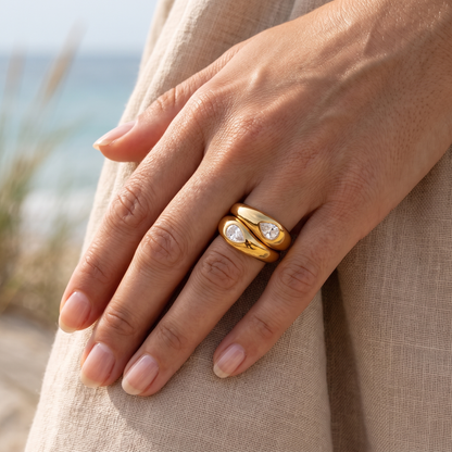 Asea Unity Zircon Rings Duo — worn by model