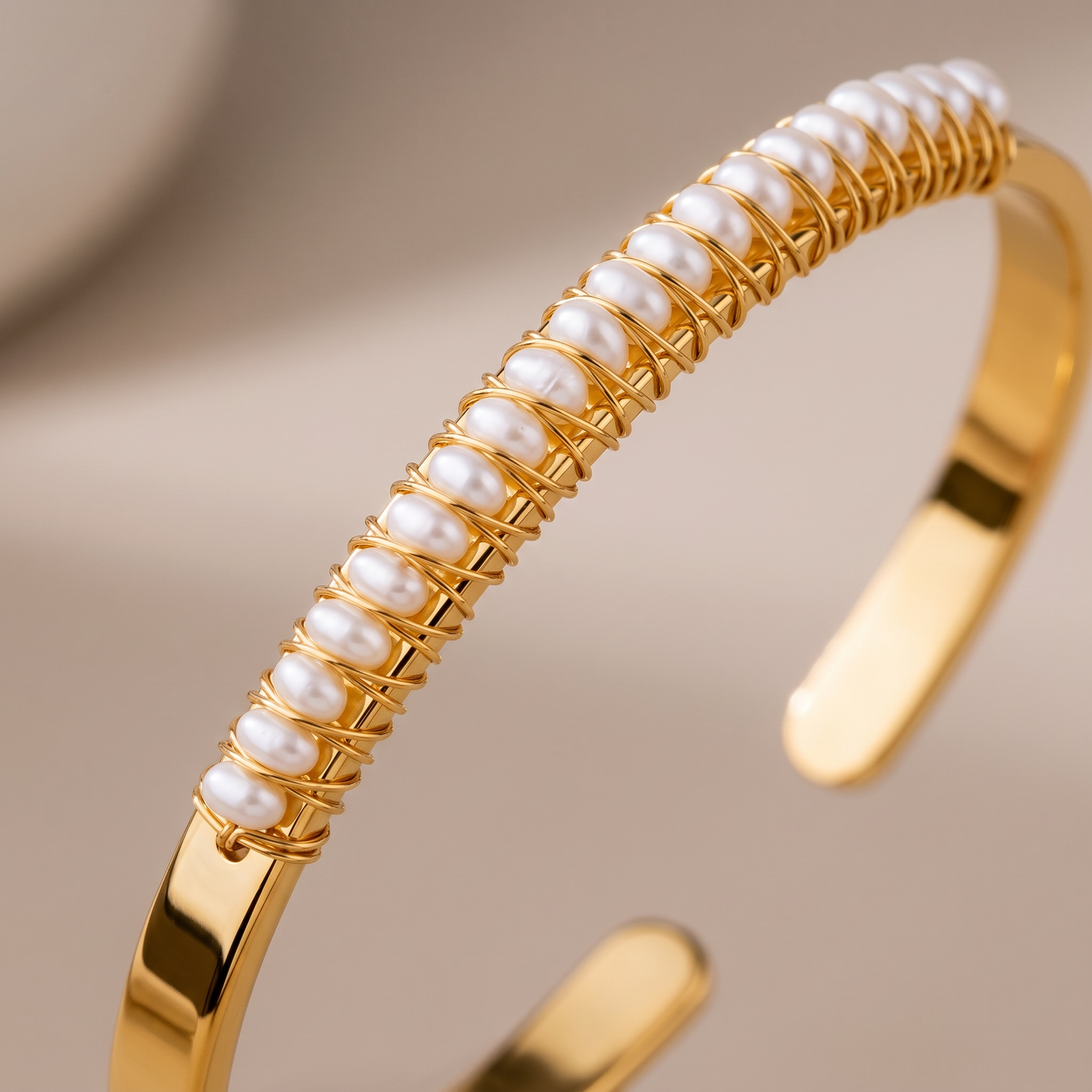 Asea Pearly Cuff Bracelet — close-up detail