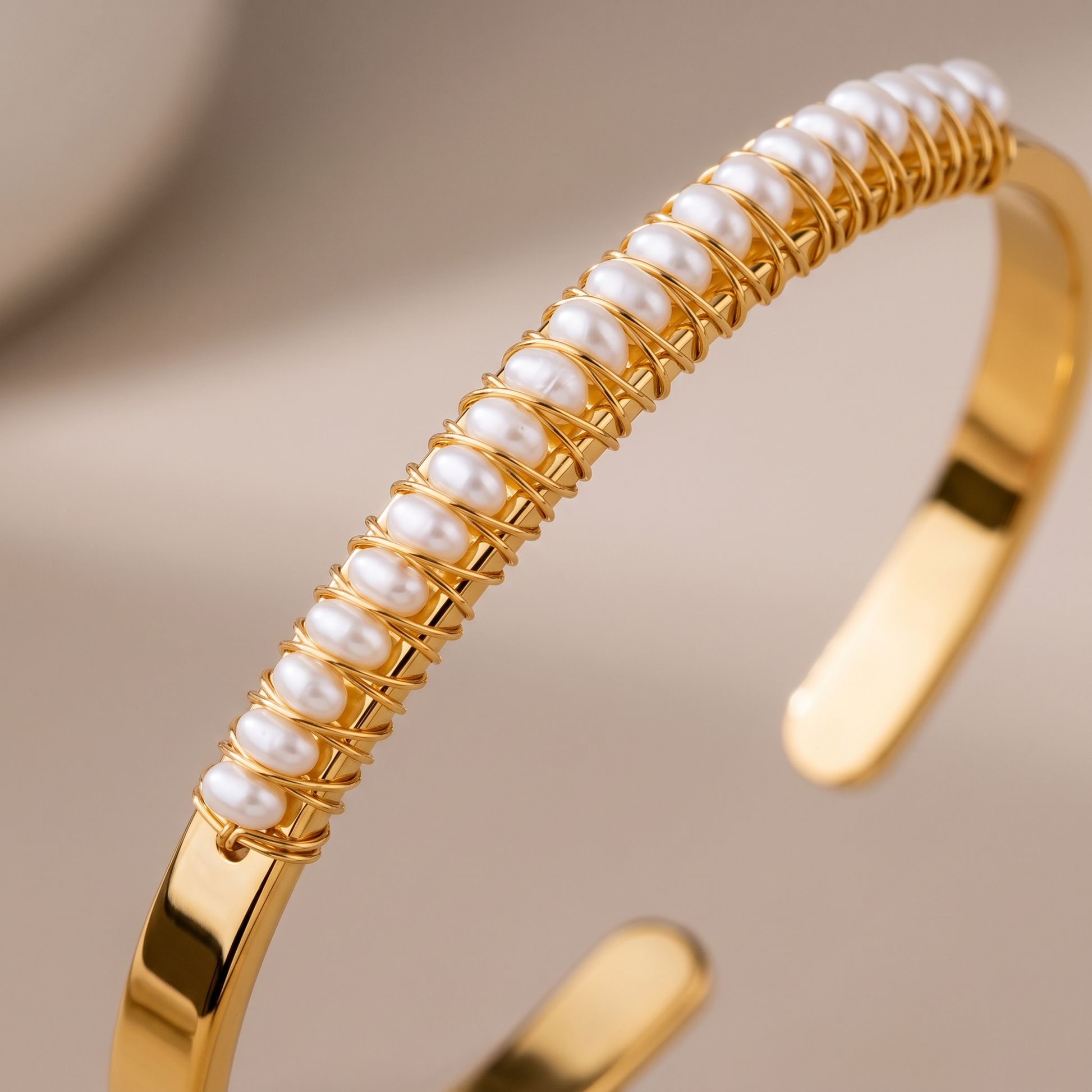 Asea Pearly Cuff Bracelet — close-up detail