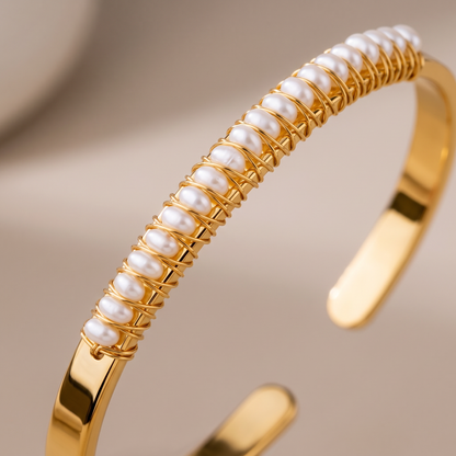 Asea Pearly Cuff Bracelet — close-up detail