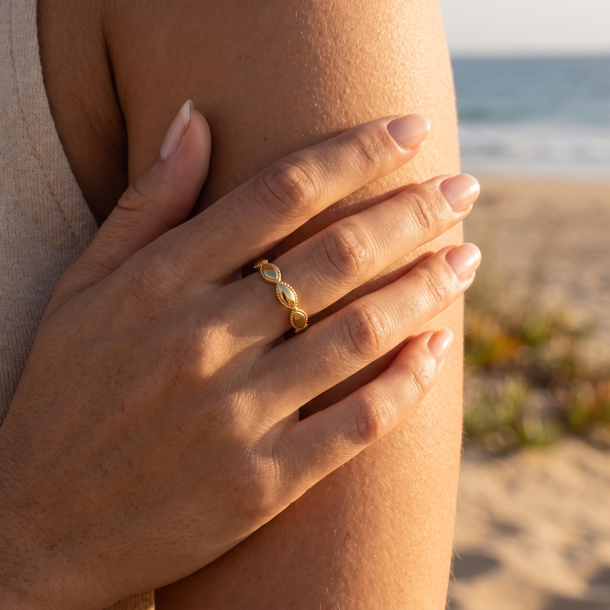 Asea Sirena Band Ring — worn by model