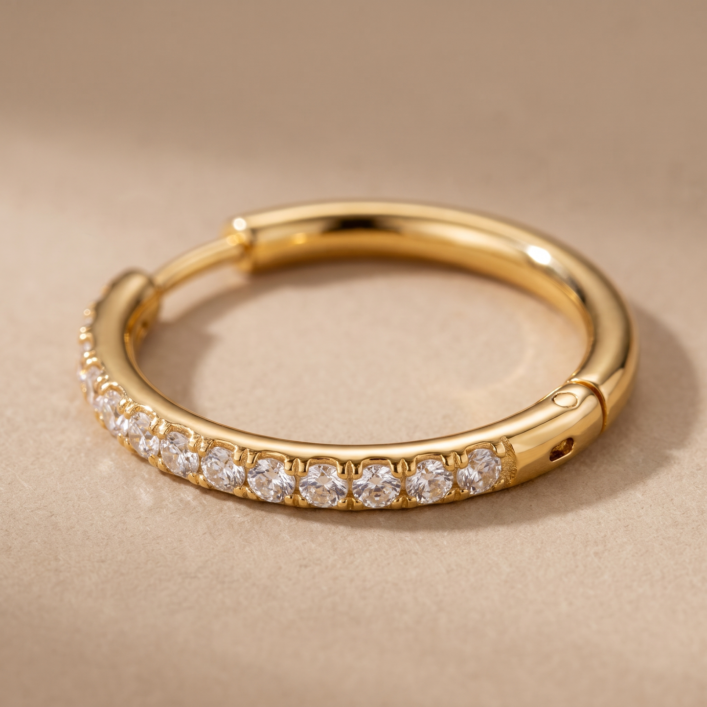 Asea Large Pavé Huggie Hoops — close-up detail