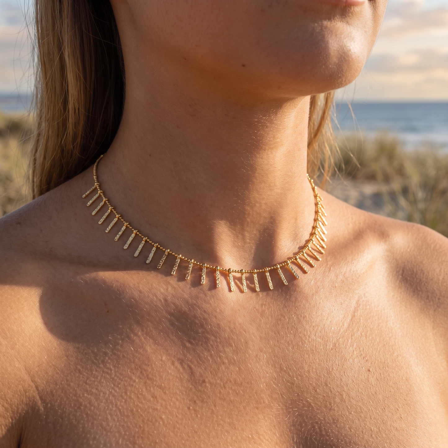 Asea Salema Minimalist Choker — worn by model