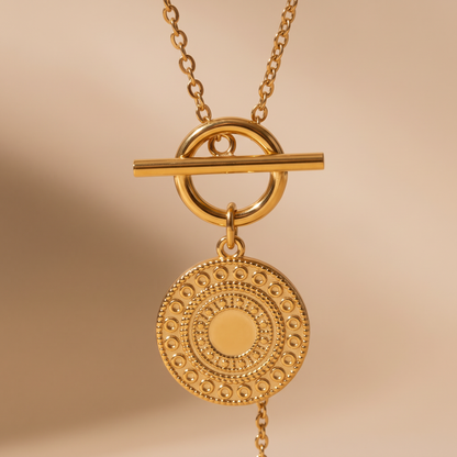 Asea Daybreak Coin Necklace — close-up detail