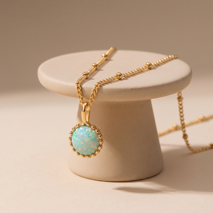 Asea Petite Opal Pendant Necklace — angle