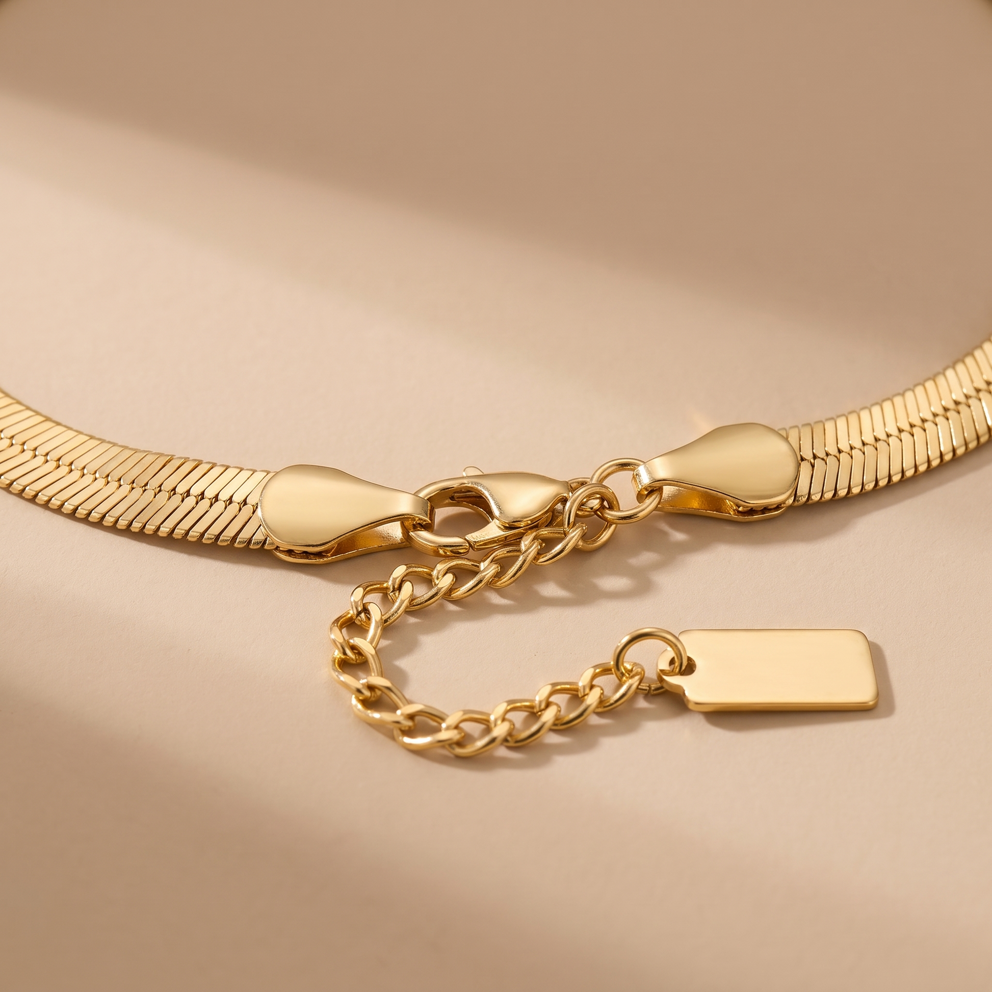 Asea Tarifa Herringbone Chain Anklet — close-up detail