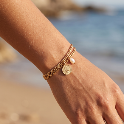 Asea Duchess Coin Bracelet — worn by model