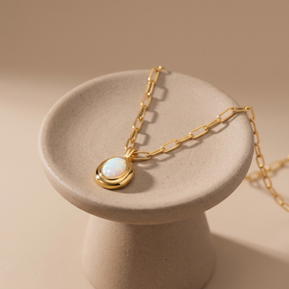 Asea Opal Aurelia Paperclip Necklace — angle