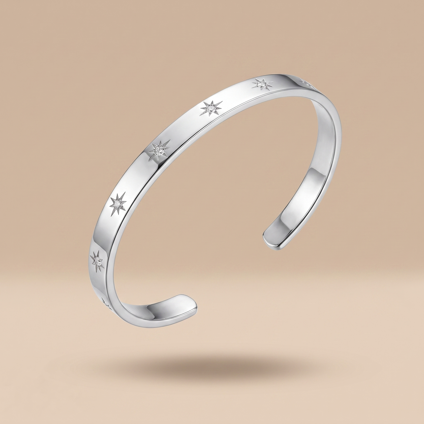Asea Lumina Zircon Cuff — Silver color