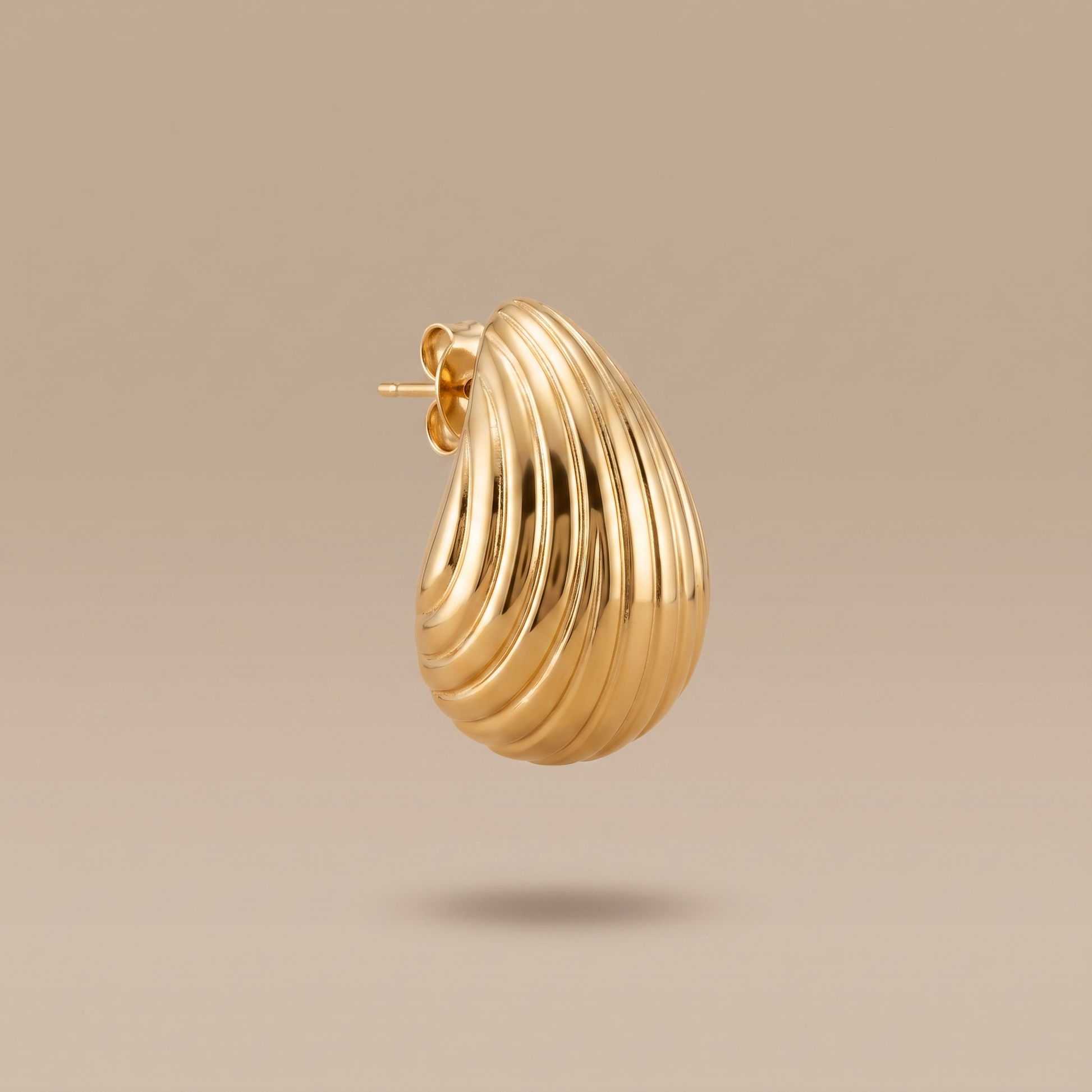 Asea Ridged Stud Earrings — front view