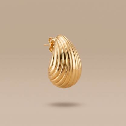 Asea Ridged Stud Earrings — front view