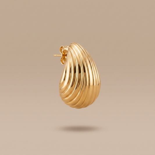 Asea Ridged Stud Earrings — front view