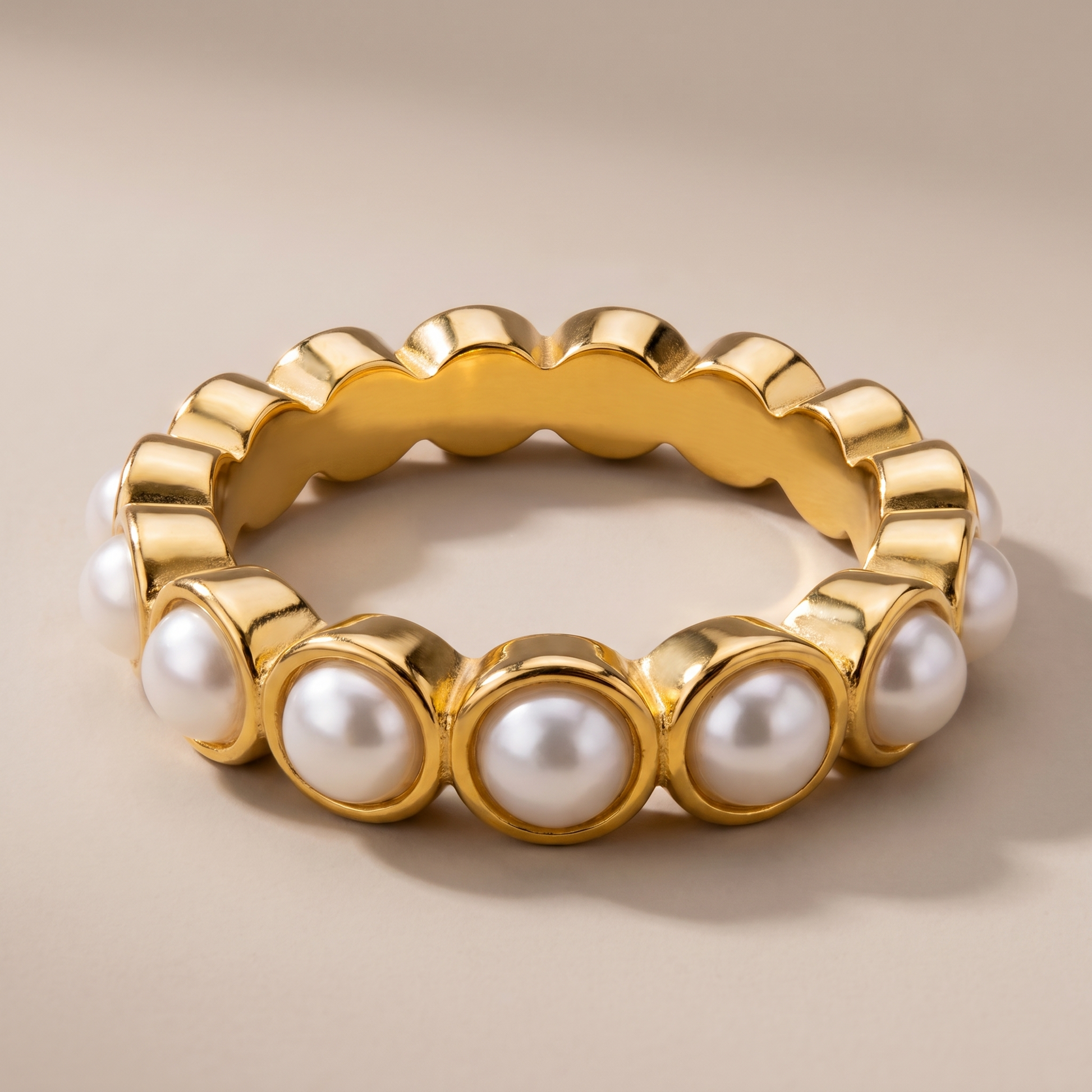Asea Serenity Pearl Eternity Ring — close-up detail