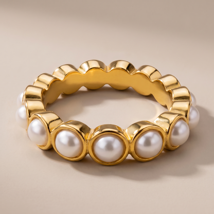 Asea Serenity Pearl Eternity Ring — close-up detail