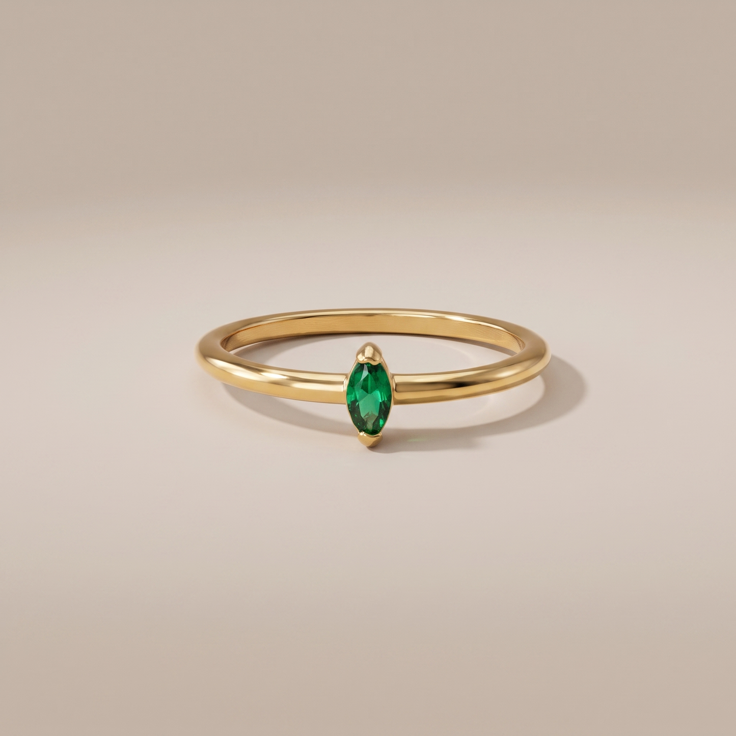 Asea Petite Emerald Ring — front view