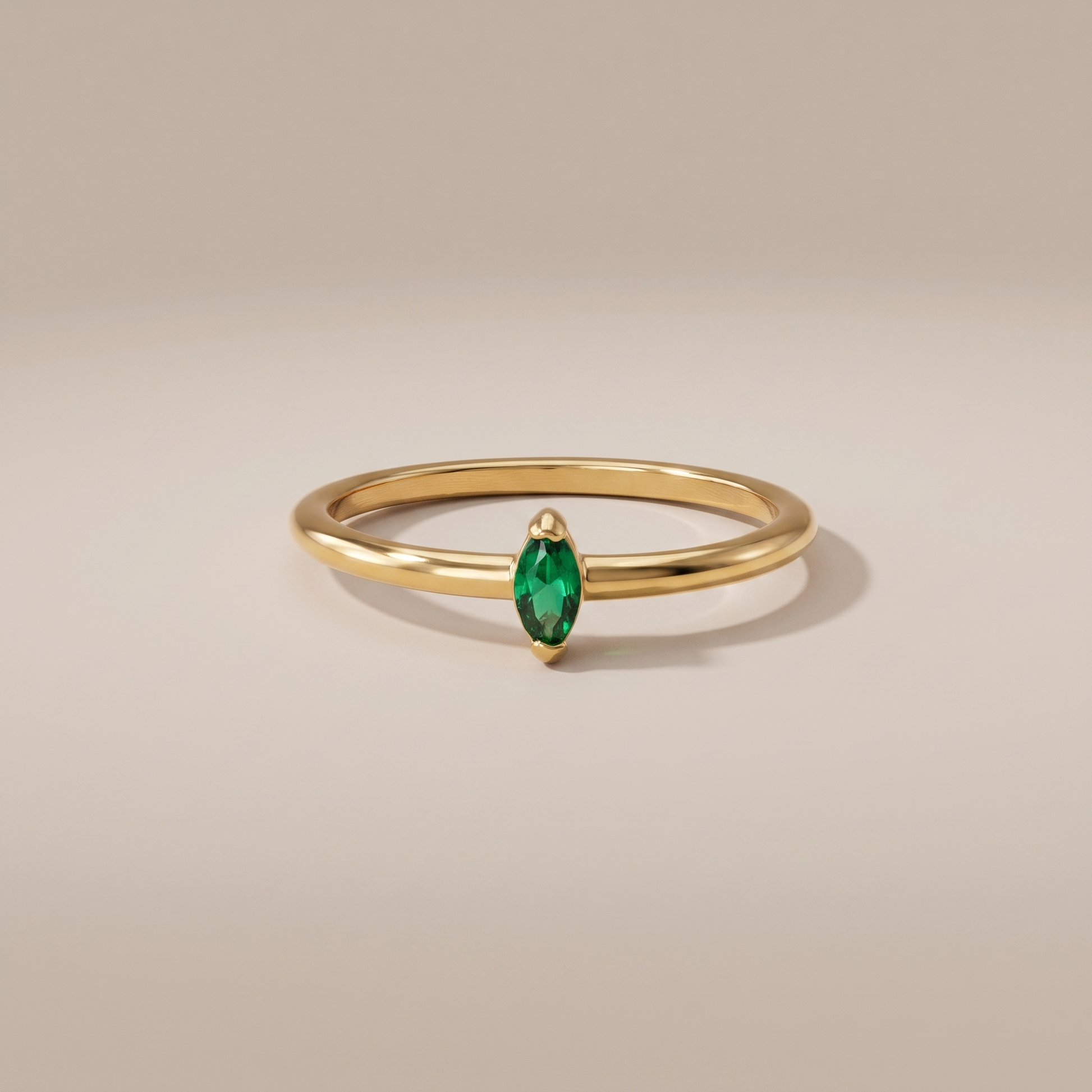 Asea Petite Emerald Ring — front view