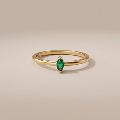 Asea Petite Emerald Ring — front view