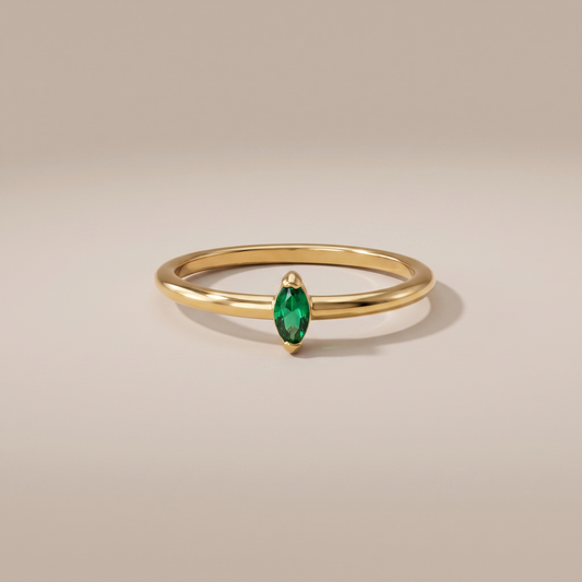 Asea Petite Emerald Ring — front view