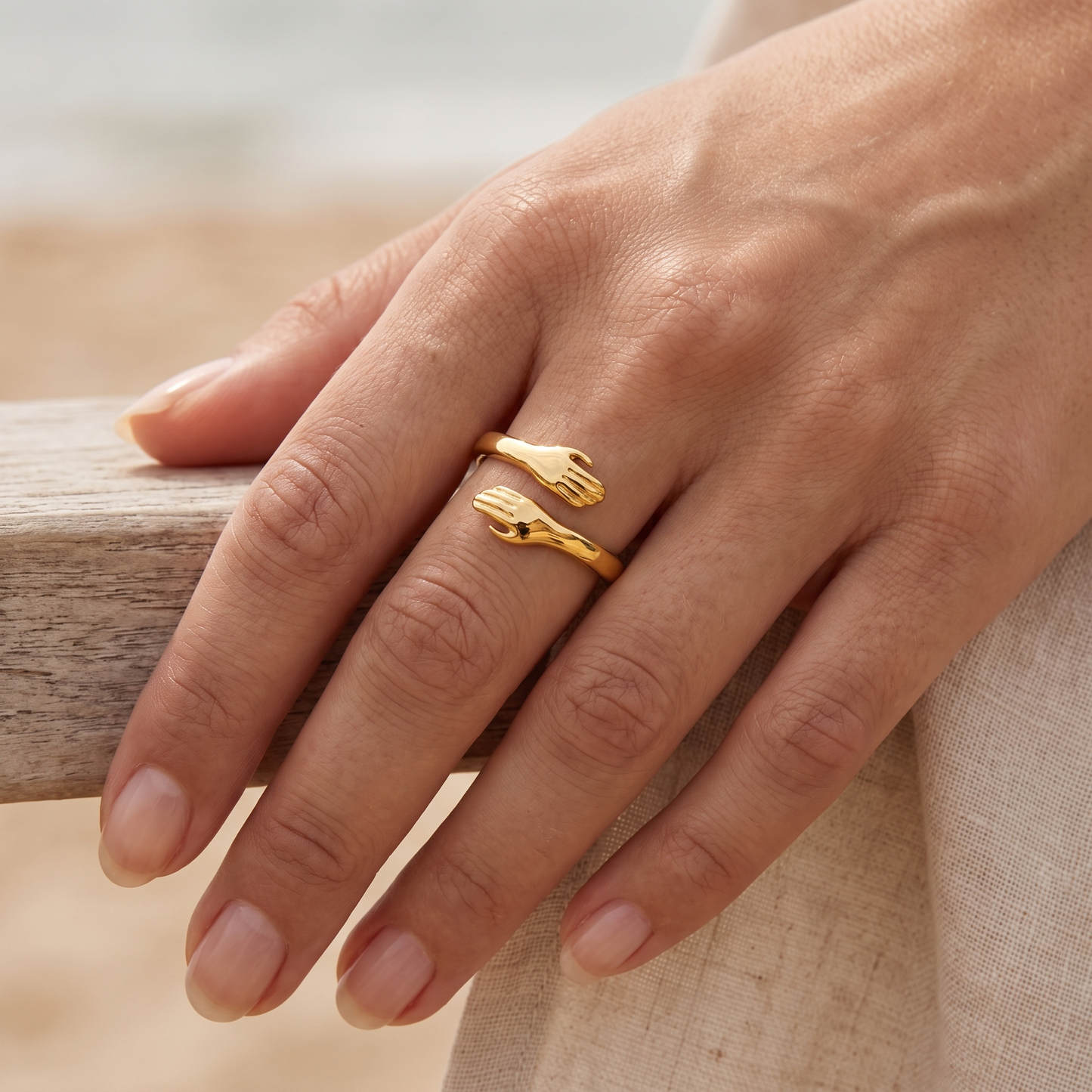 Asea Abrazo Wrap Ring — worn by model