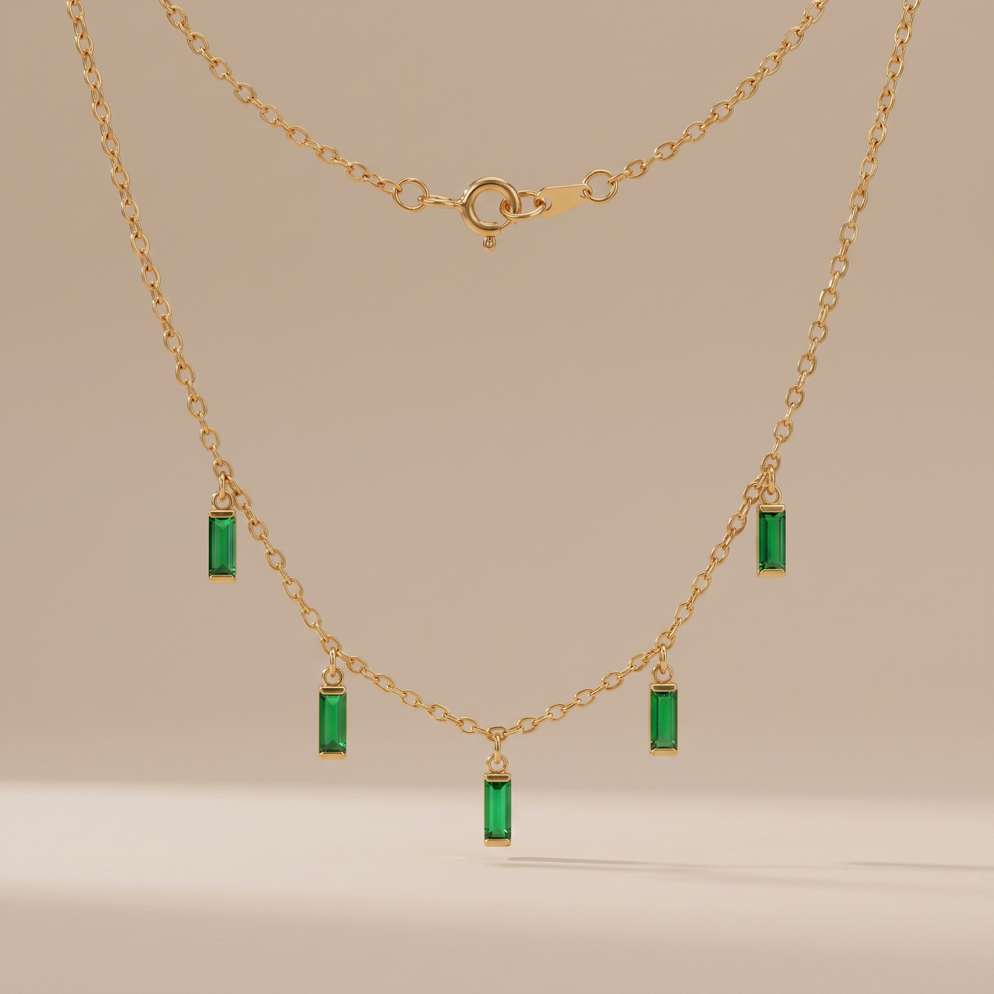 Asea Rain of Emeralds Drop Choker — front view