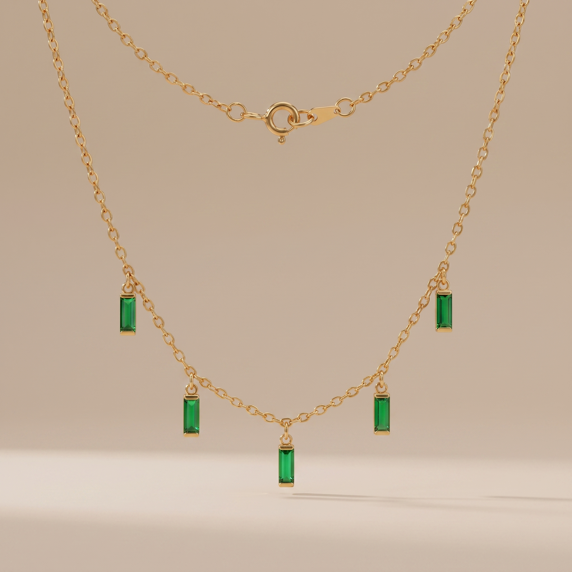 Asea Rain of Emeralds Drop Choker — front view