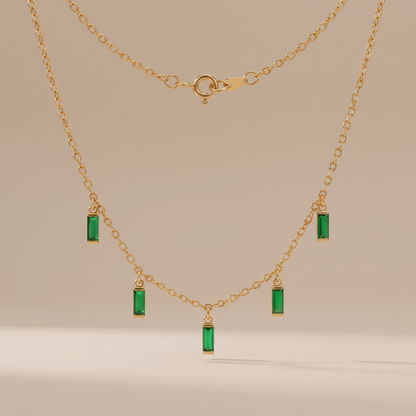 Asea Rain of Emeralds Drop Choker — front view