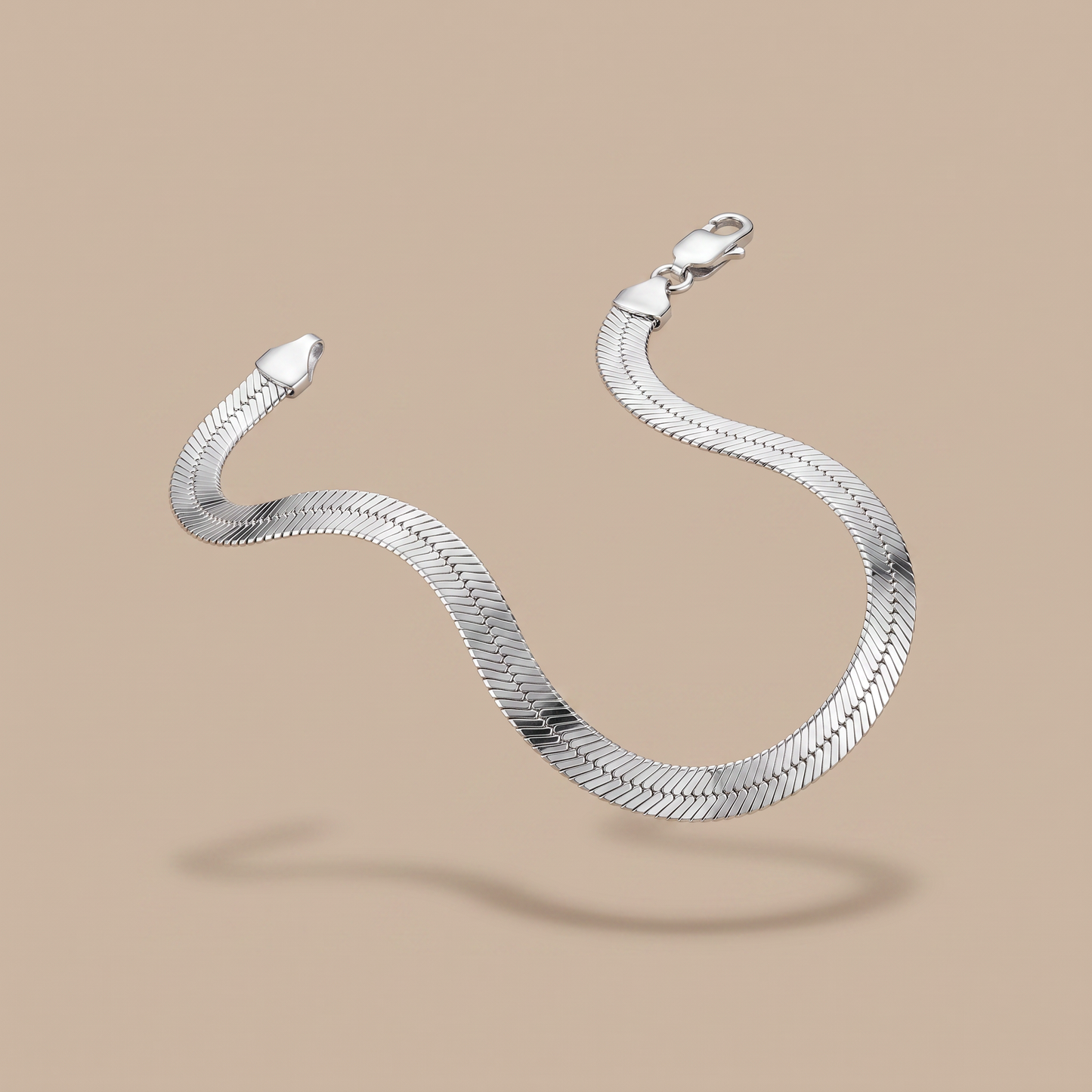 Asea Tarifa Herringbone Chain Bracelet — Silver Color