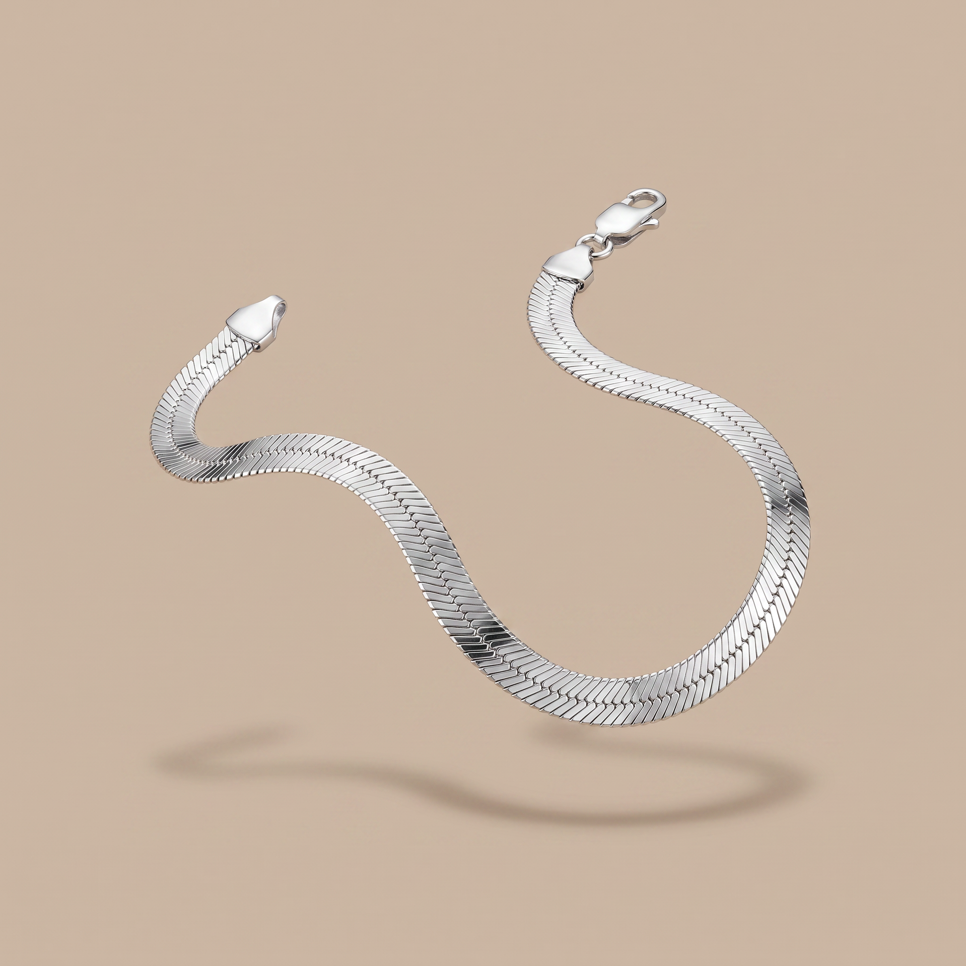 Asea Tarifa Herringbone Chain Bracelet — Silver Color