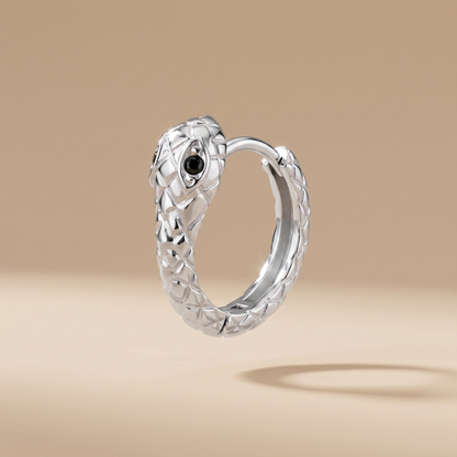 Asea Snake Huggie Hoops — Silver color
