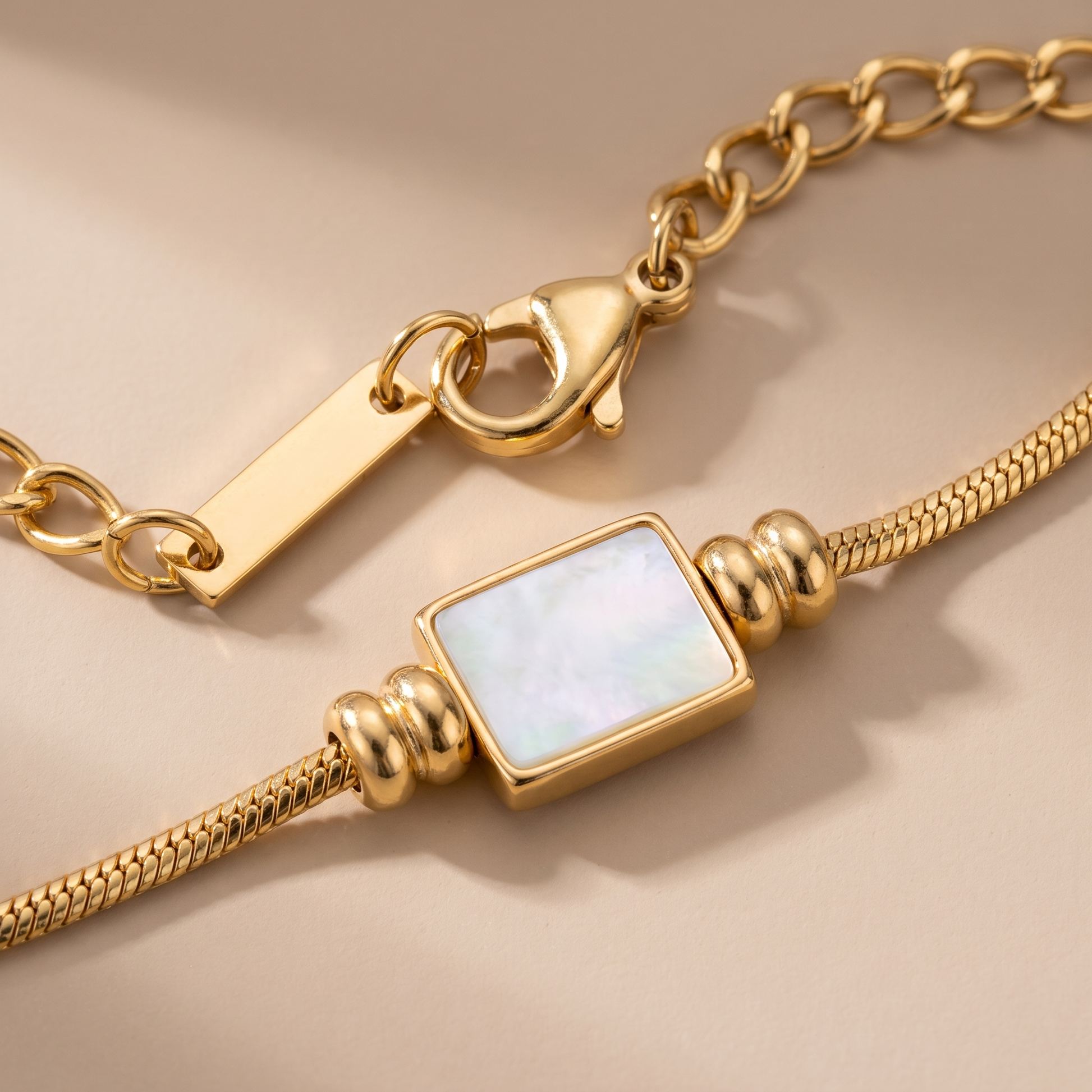 Asea Lunara Mother of Pearl Bracelet — close-up detail
