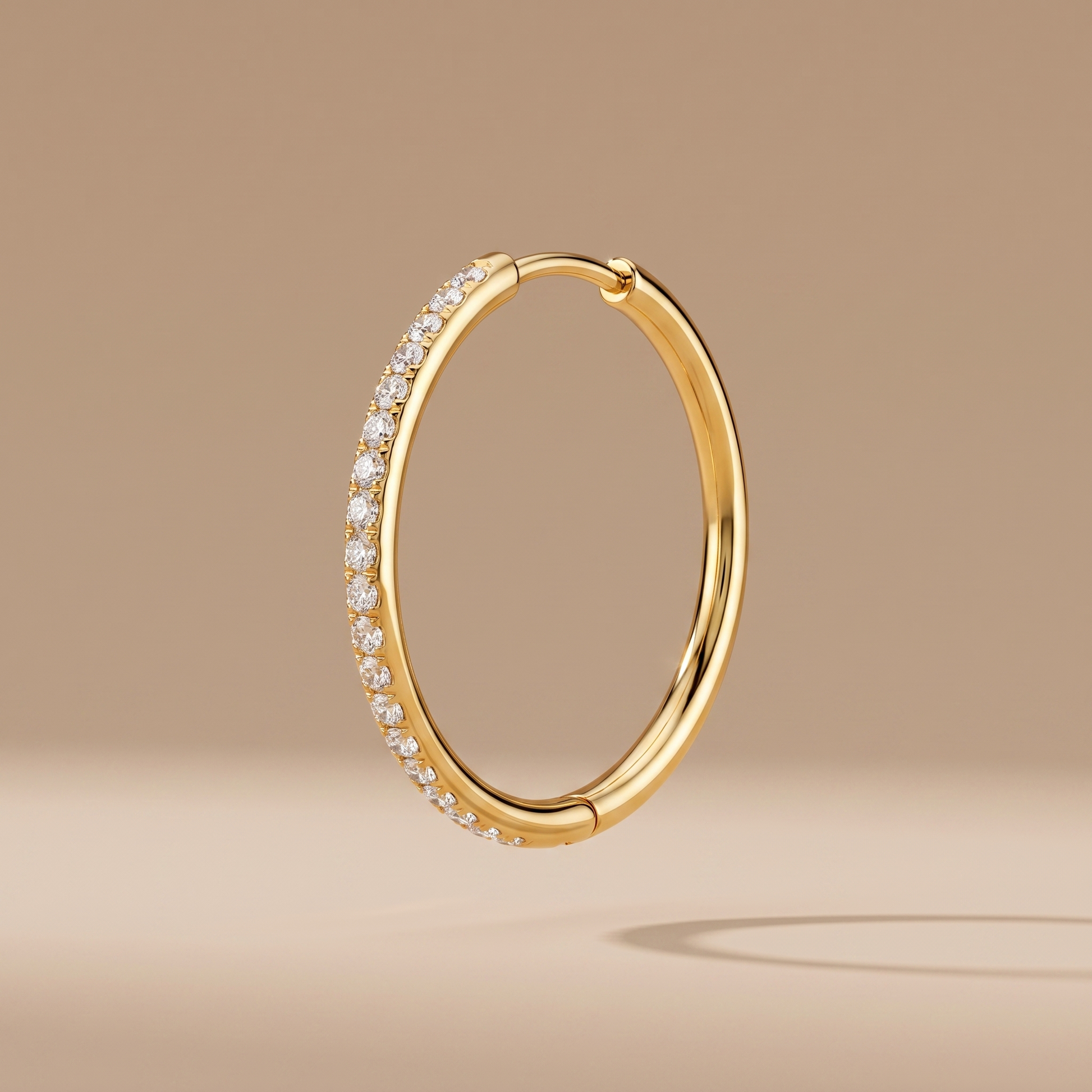Asea Large Pavé Huggie Hoops — front view