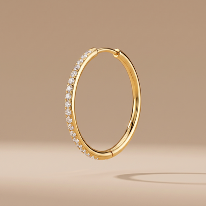 Asea Large Pavé Huggie Hoops — front view