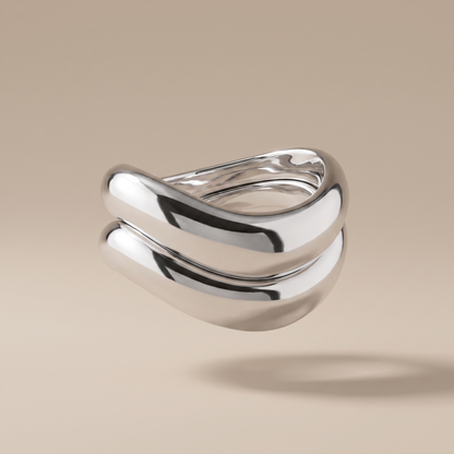 Asea Double Take Ring Duo — Silver color
