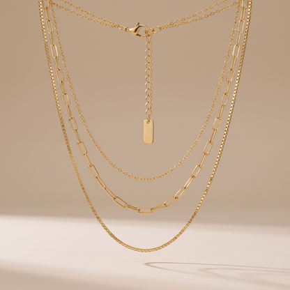 Asea Culebra Triple Layered Necklace — front view