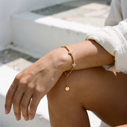 Tidepool Beaded Clover Bracelet